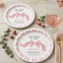 She's Tying the Knot Cute Pink Bow Bridal Shower