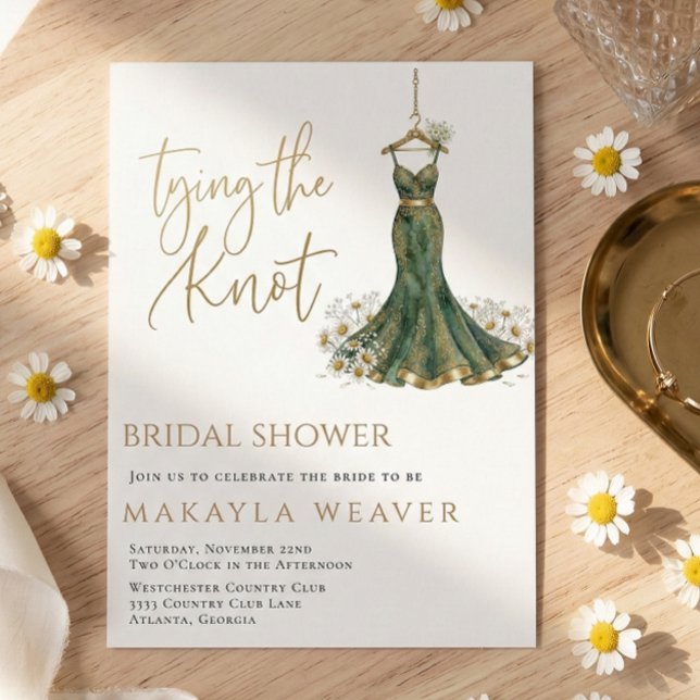 She's Tying the Knot Daisies Dress Bridal Shower Invitation (Creator Uploaded)