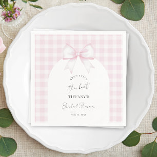 She's Tying The Knot Elegant Bow Bridal Shower Napkin
