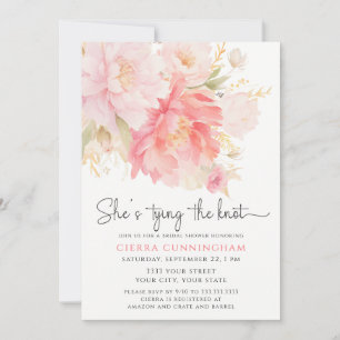She's Tying The Knot Floral Bridal Shower Invitation