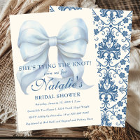 She's Tying The Knot Light Blue Bow Bridal Shower