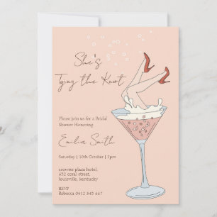 She's  Tying the Knot martini Bridal shower  Invitation