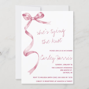 She's Tying the Knot! Modern Bridal Shower Invitation