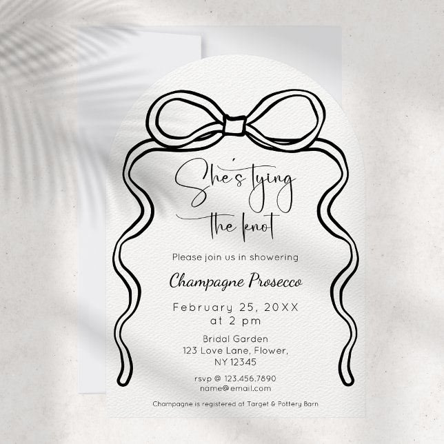 She's Tying The Knot Modern Script Bridal Shower Invitation (Creator Uploaded)