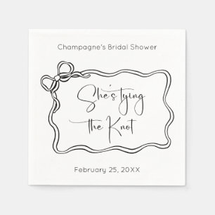 She's Tying The Knot Modern Script Bridal Shower Napkin