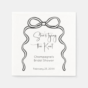 She's Tying The Knot Modern Script Bridal Shower Napkin