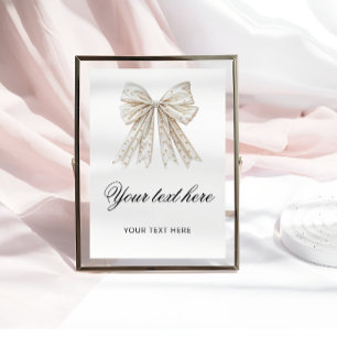 She's Tying the Knot Pearls Bow Bridal Shower Poster