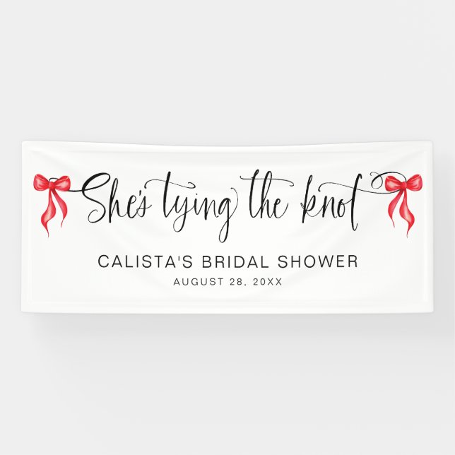 She's Tying the Knot Personalised Bridal Shower Banner (Horizontal)