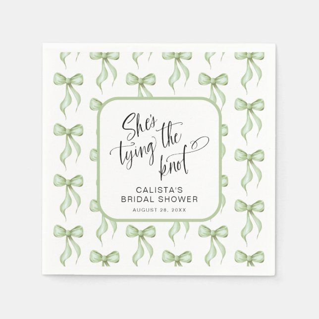 She's Tying the Knot Personalised Bridal Shower Napkin (Front)