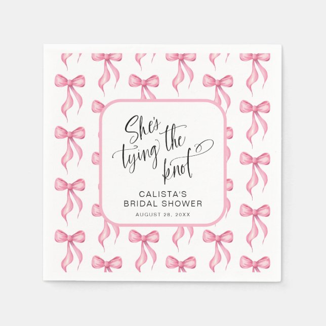 She's Tying the Knot Personalised Bridal Shower Napkin (Front)