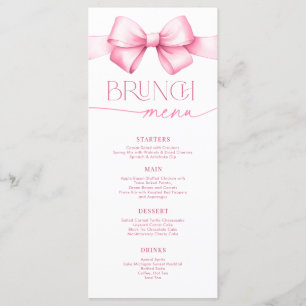 She's Tying the Knot Pink Bow Bridal Shower Brunch Menu