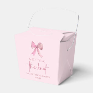 She's Tying The Knot Pink Bow Bridal Shower Favour Box