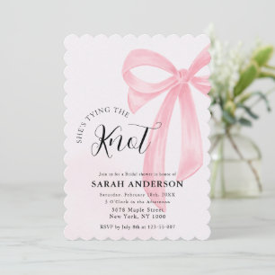 She's Tying the Knot pink bow Bridal Shower  Invitation