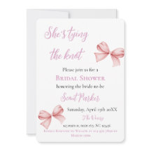She's Tying the Knot Pink Bow Bridal Shower