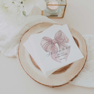 She's Tying the Knot Pink Bow Bridal Shower  Napkin
