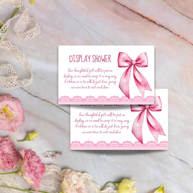 She's tying the knot pink bow display shower enclosure card (She's tying the knot pink bow display shower enclosure card)