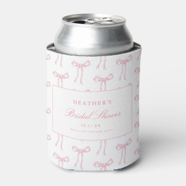 She's Tying The Knot Pink Bridal Shower Favours Can Cooler (Can Front)