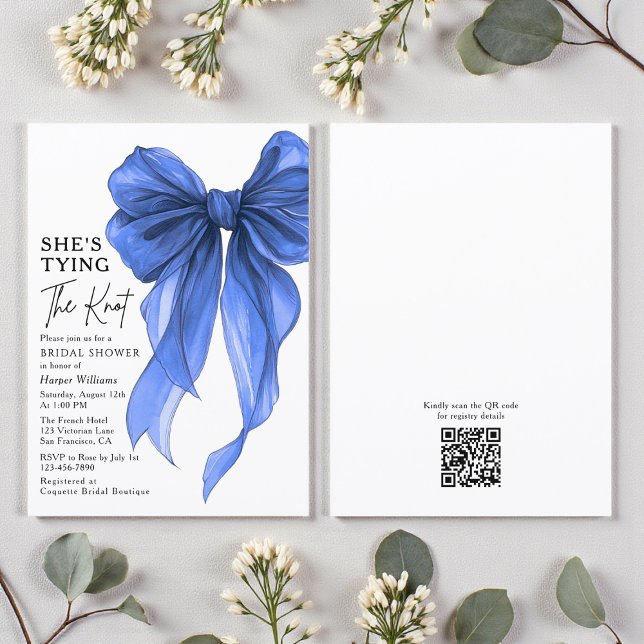 She's Tying The Knot QR Code Bridal Shower Invitation (Creator Uploaded)