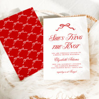 She's Tying The Knot Red Elegant Bow Bridal Shower