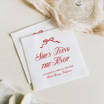 She's Tying The Knot Red Elegant Hand Drawn Bow Napkin<br><div class="desc">The "She's Tying the Knot Red Elegant Hand Drawn Bow" collection is a timeless celebration of love and elegance. Centred around a delicate, hand-drawn bow, this suite combines refined typography with a bold red palette, creating a striking and sophisticated aesthetic. Perfect for a bridal shower steeped in charm and grace,...</div>