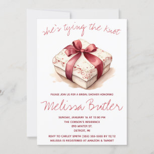 She's Tying the Knot! Ring Box Bridal Shower Invitation