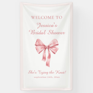 She's Tying the Knot Soft Pink Coquette Shower Banner