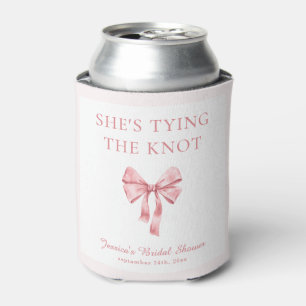 She's Tying the Knot Soft Pink Coquette Shower Can Cooler