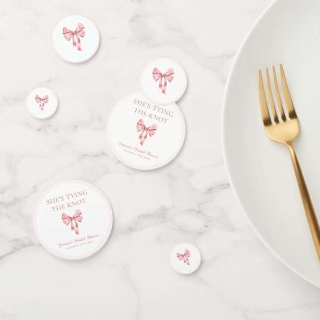 She's Tying the Knot Soft Pink Coquette Shower Confetti (Group)