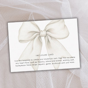 She's Tying the Knot White Bow Bridal Shower Enclosure Card