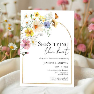 She's tying the knot   Wildflower Bridal Shower Invitation