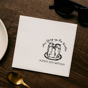 She's tying up her twenties Bow Themed Birthday Napkin