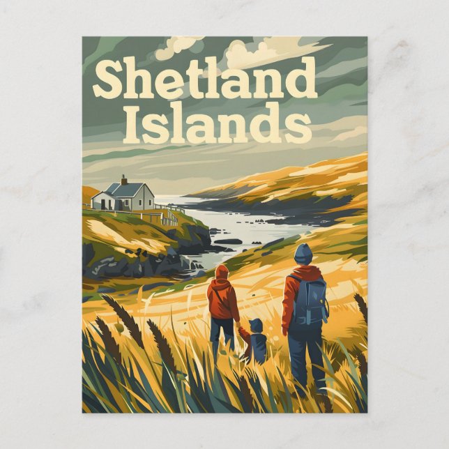 Shetland Islands Tavel ad Postcard (Front)