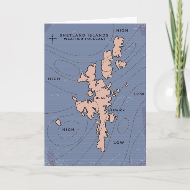 Shetland Islands Weather forecast map Invitation (Front)