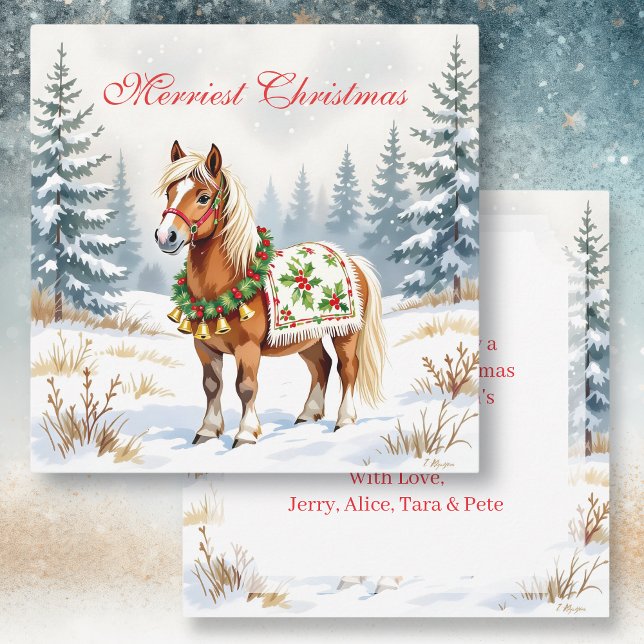 Shetland Pony Personalised Christmas Card (Creator Uploaded)