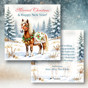 Shetland Pony Personalised Christmas Holiday Card