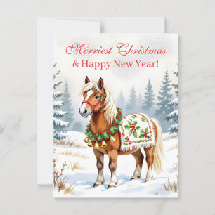 Shetland Pony Personalized Christmas Postcard