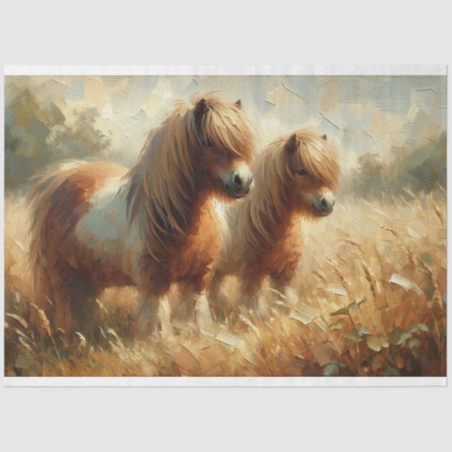 Shetland Pony Summertime Decoupage Tissue Paper (Front)