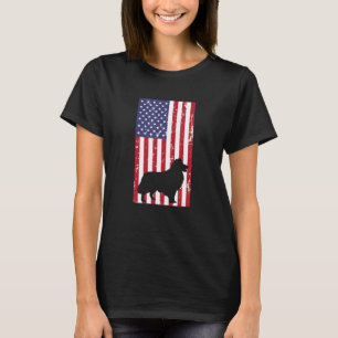 Shetland Sheep Distressed Patriotic All American U T-Shirt