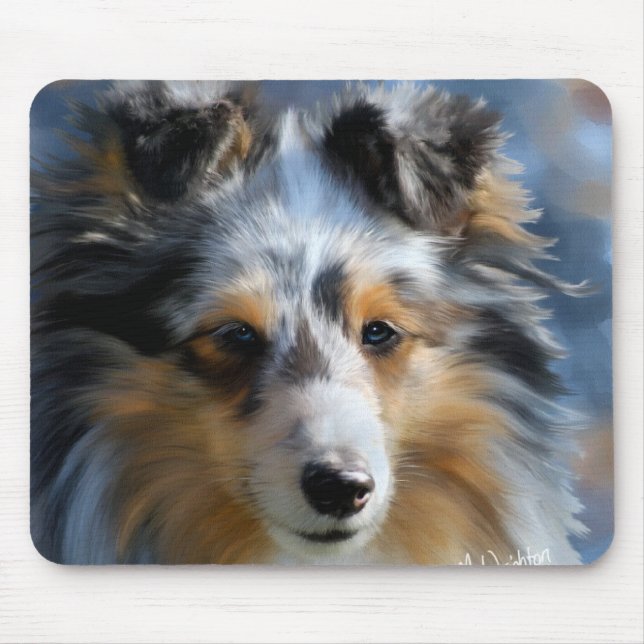 Shetland Sheepdog Art Mouse Pad (Front)
