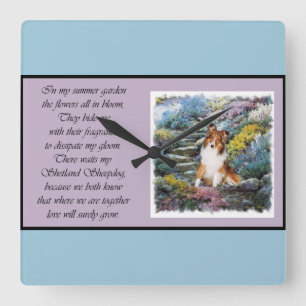 Shetland Sheepdog Art Square Wall Clock