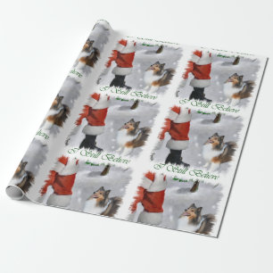Shetland Sheepdog Believe Christmas Wrapping Paper
