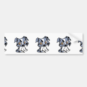 Shetland Sheepdog Blue Merle and White Cartoon Bumper Sticker