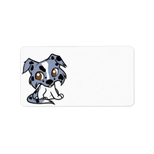Shetland Sheepdog Blue Merle and White Cartoon Label