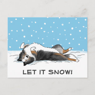 Shetland Sheepdog Blue Merle Sheltie Dog Holiday Postcard