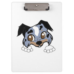 Shetland Sheepdog Blue Merle Tri Peeking Cartoon Clipboard