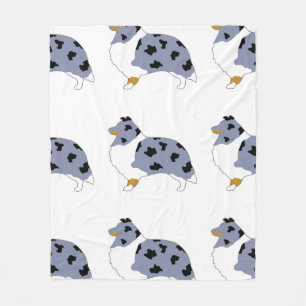 shetland sheepdog blue merle white and tan silo.pn fleece blanket