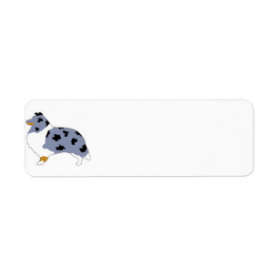 shetland sheepdog blue merle white and tan silo.pn return address label