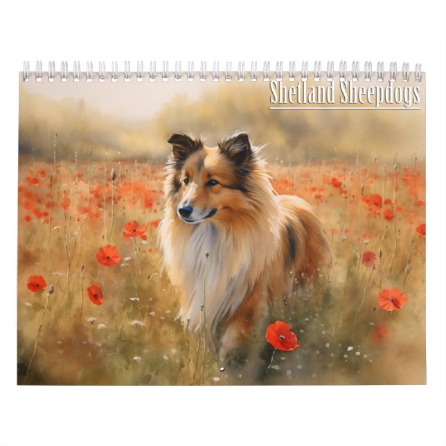 Shetland Sheepdog Calendar, any year Calendar (Cover)