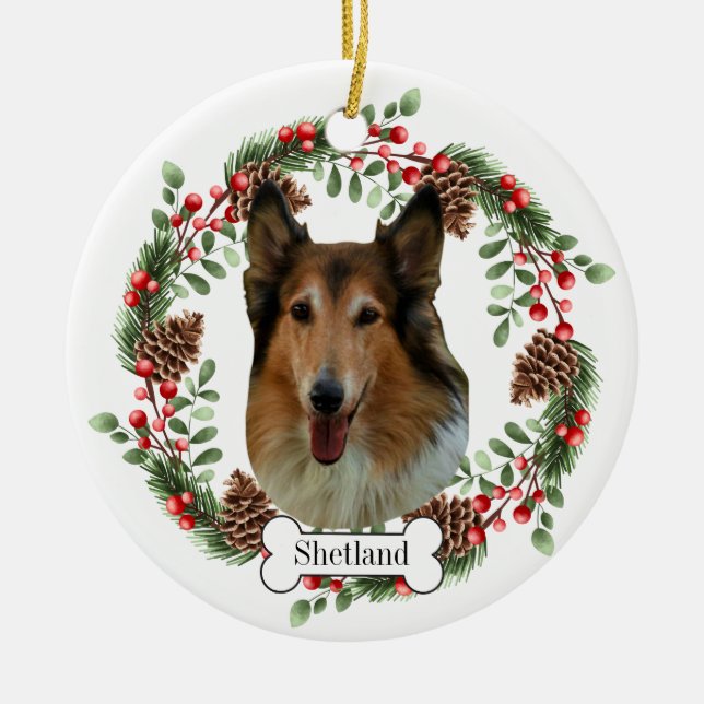 Shetland Sheepdog  Ceramic Ornament (Front)