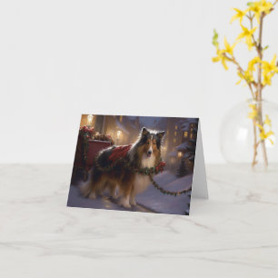 Shetland Sheepdog Christmas Festive Season  Card